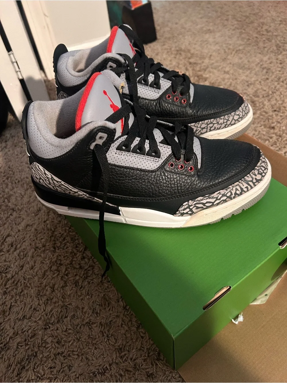 Jordan Black/Gray/Red Elephant Print Low-Top Retro Sneakers